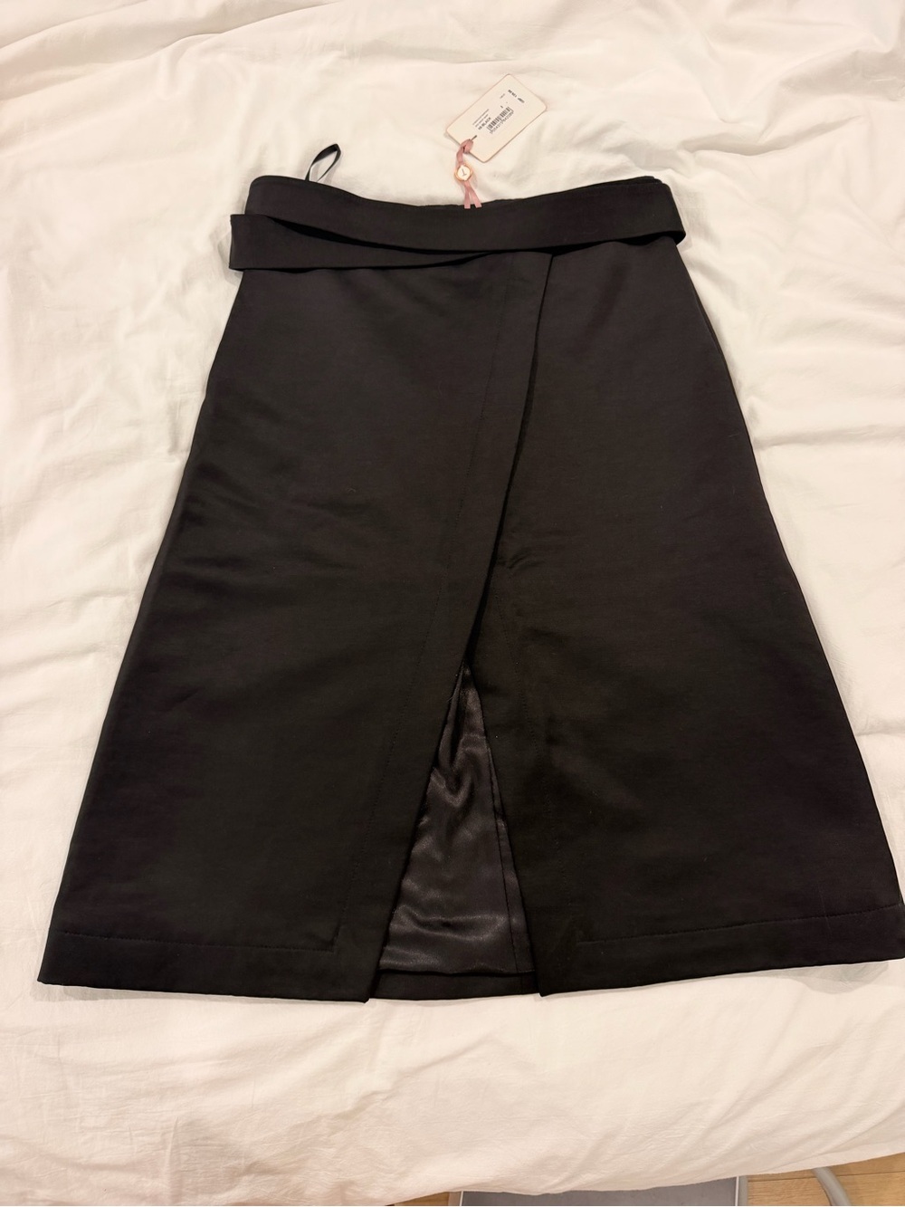 Ted Baker London Black Wrap-Front Midi Skirt